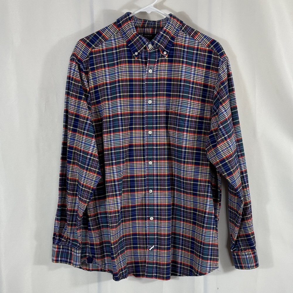 Daniel Cremieux Navy, Red & White Plaid Button-Down Shirt